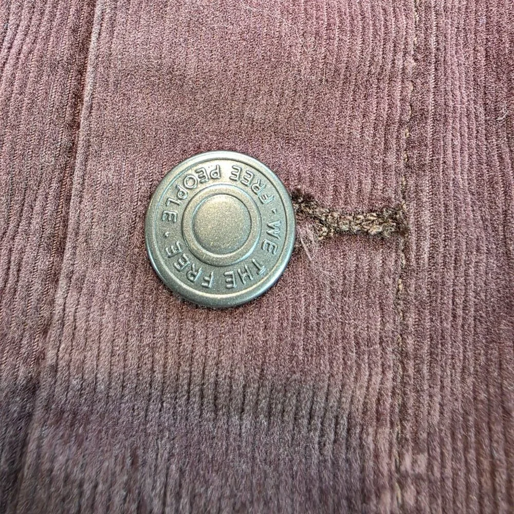 We the Free by Free People Brown Academia Corduroy Mini Skirt Button Front sz 28 - Picture 3 of 10